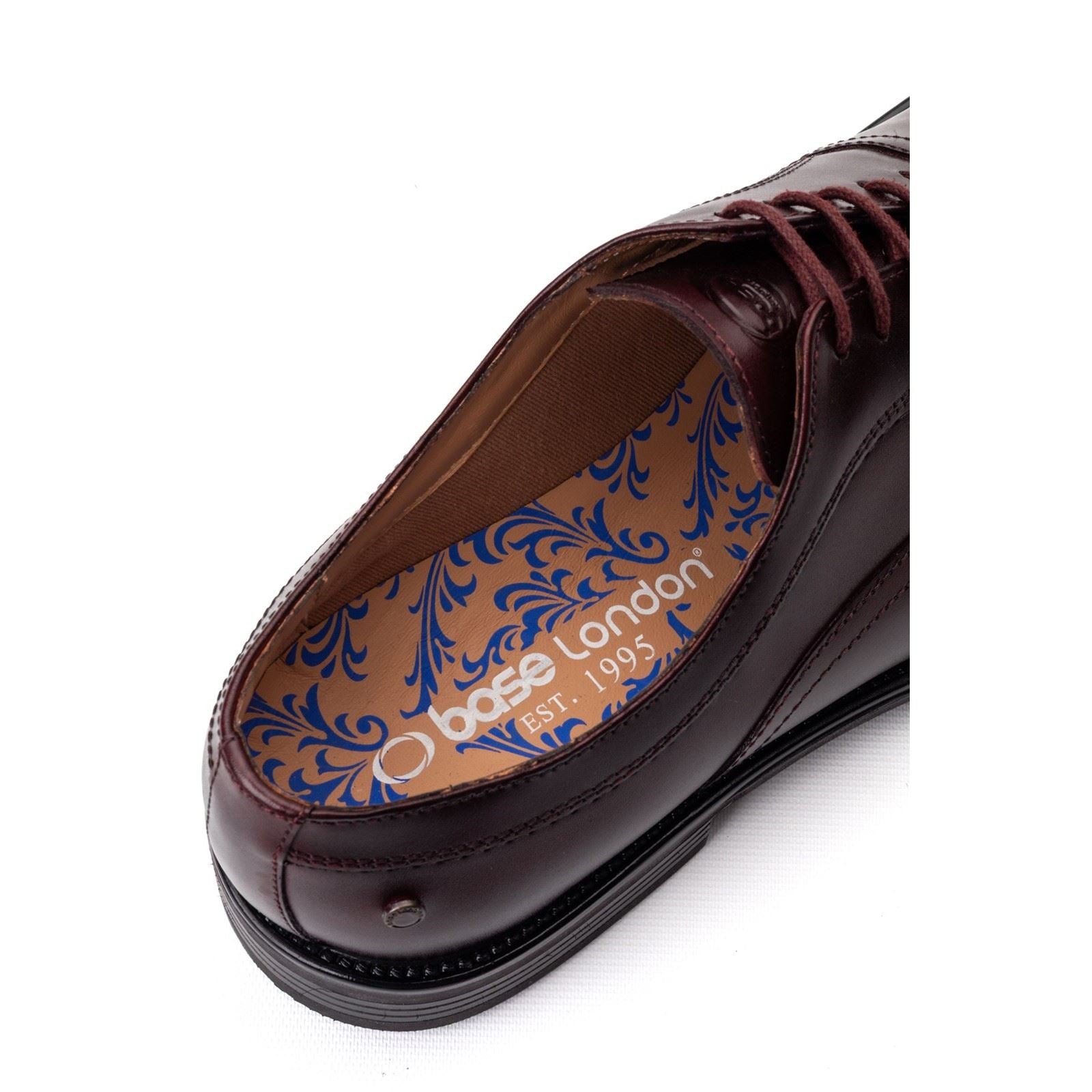 Base London Lapel Leather Men's Bordo Oxford Shoes