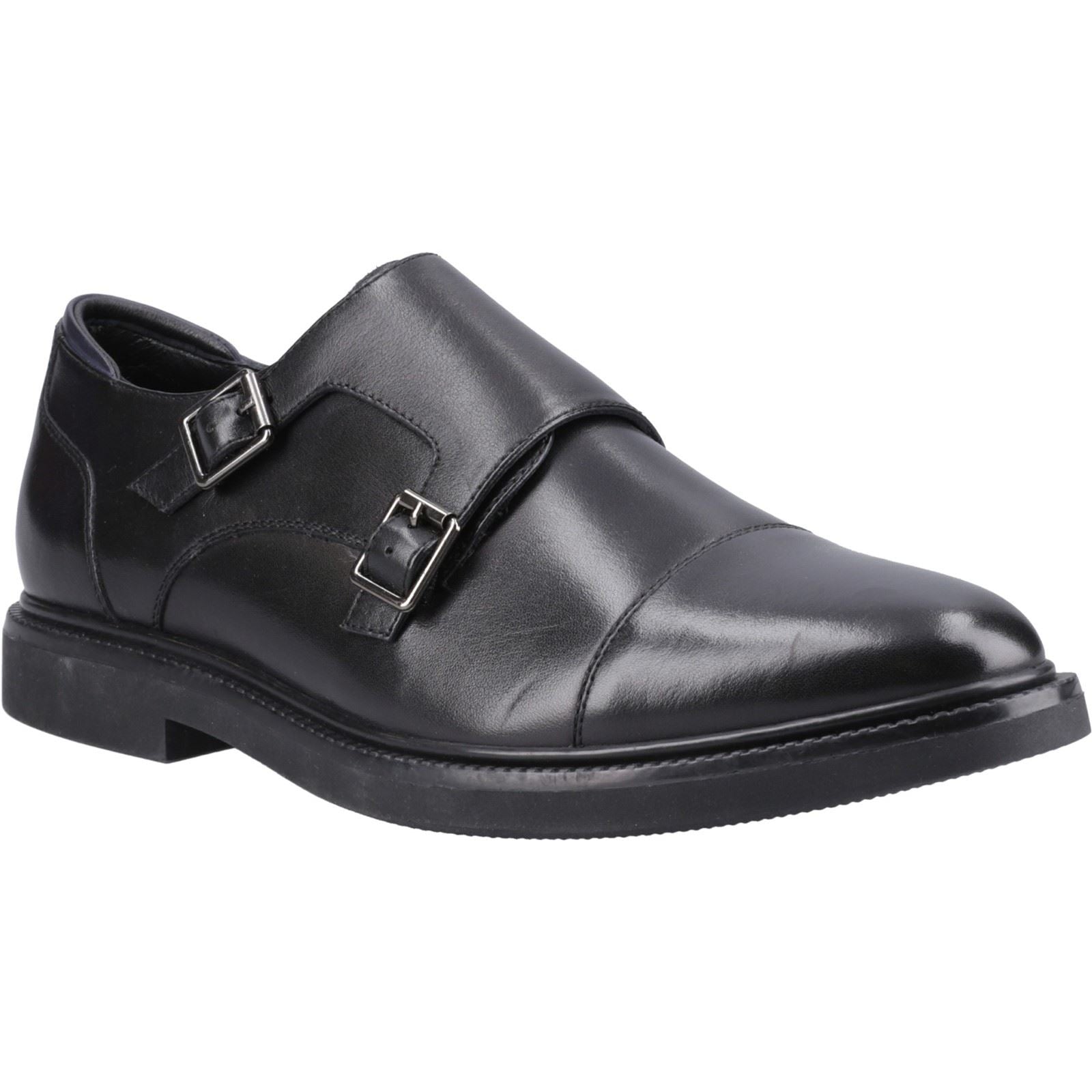 Hush Puppies Kane Leather Men's Black Double Monk Shoes