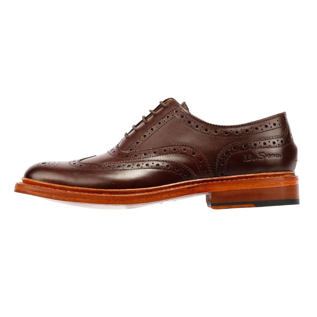 Ben Sherman Sugarman Brogue Leather Men's Mocha Lace-Up Shoes