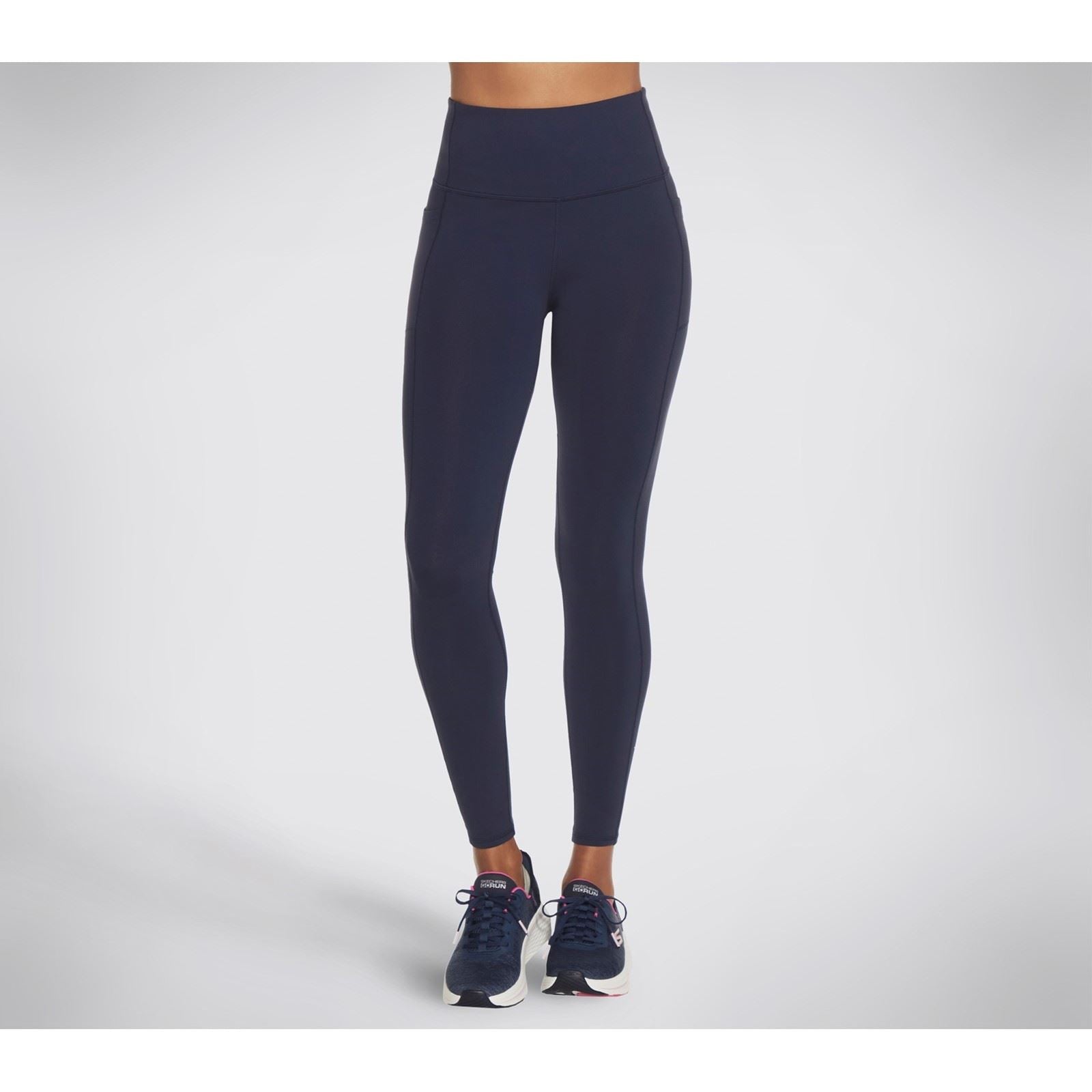 Skechers Performance GOWALK Wear High Waisted Nylon Women's Blue Sports Leggings