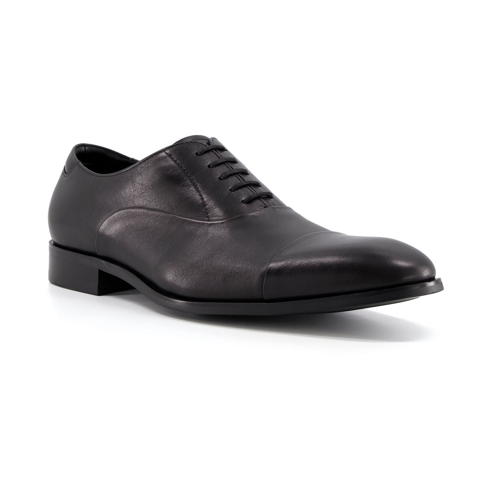 Dune Secrecy Leather Men's Black Oxford Shoes