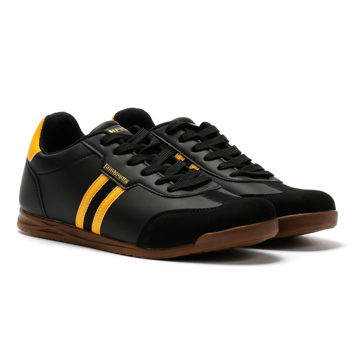 Lambretta Tackle Men's Black/Gold Trainers