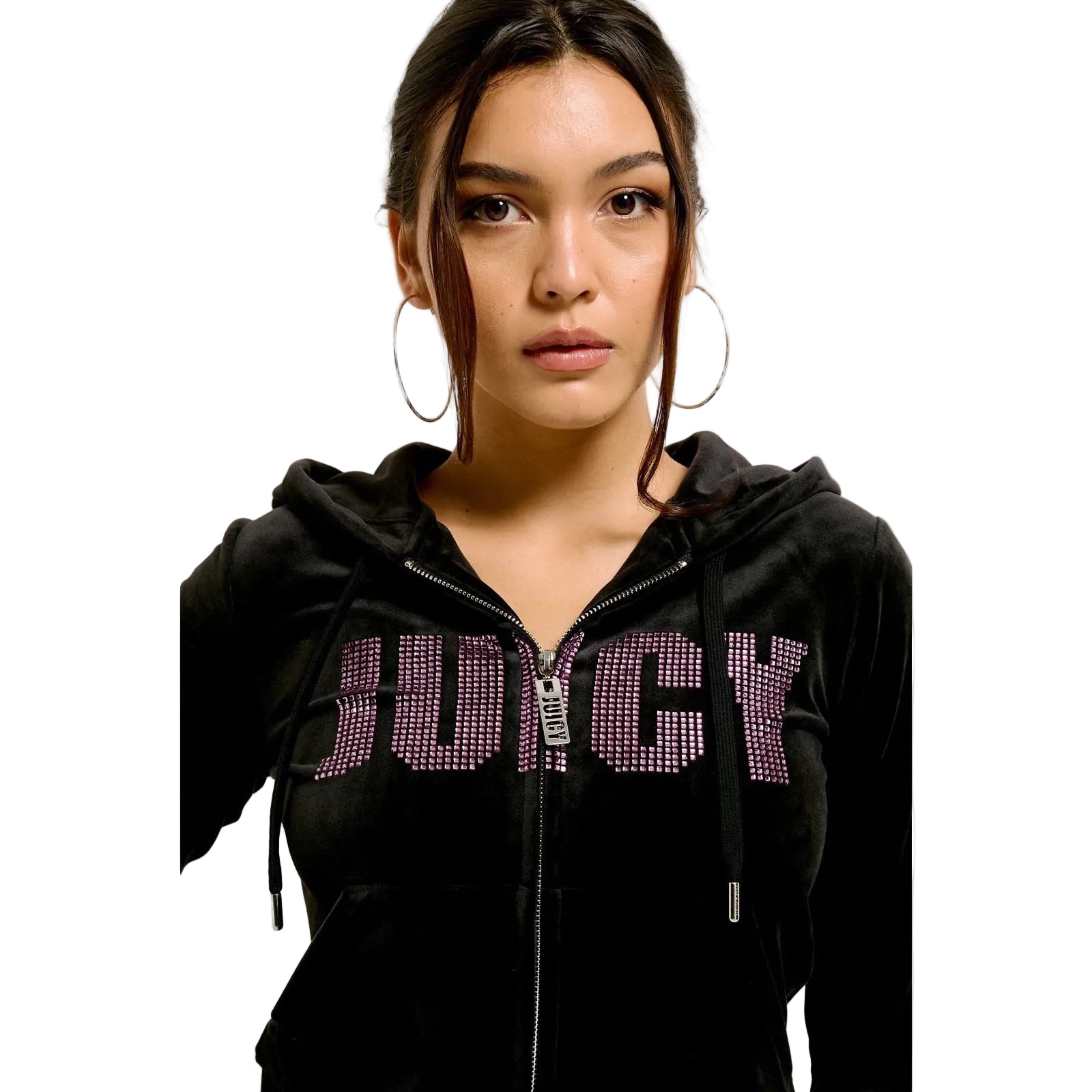 Juicy Couture Juicy Impact Polyester Women's Black Hooded Sweatshirt
