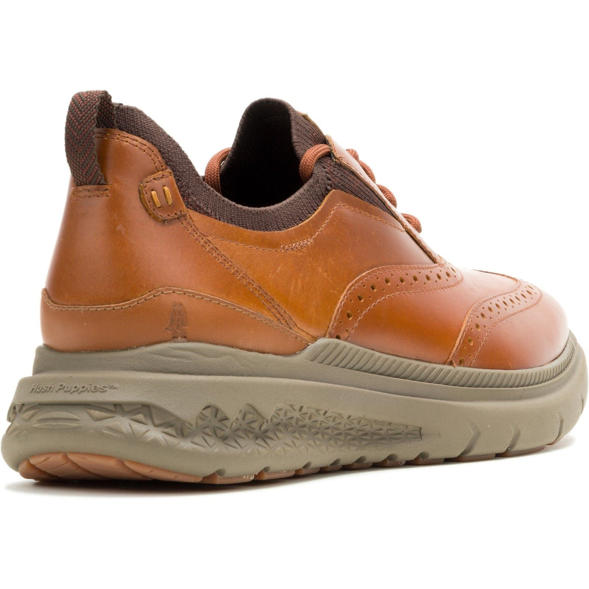 Hush Puppies Excel Leather Men's Cognac Lace-Up Shoes