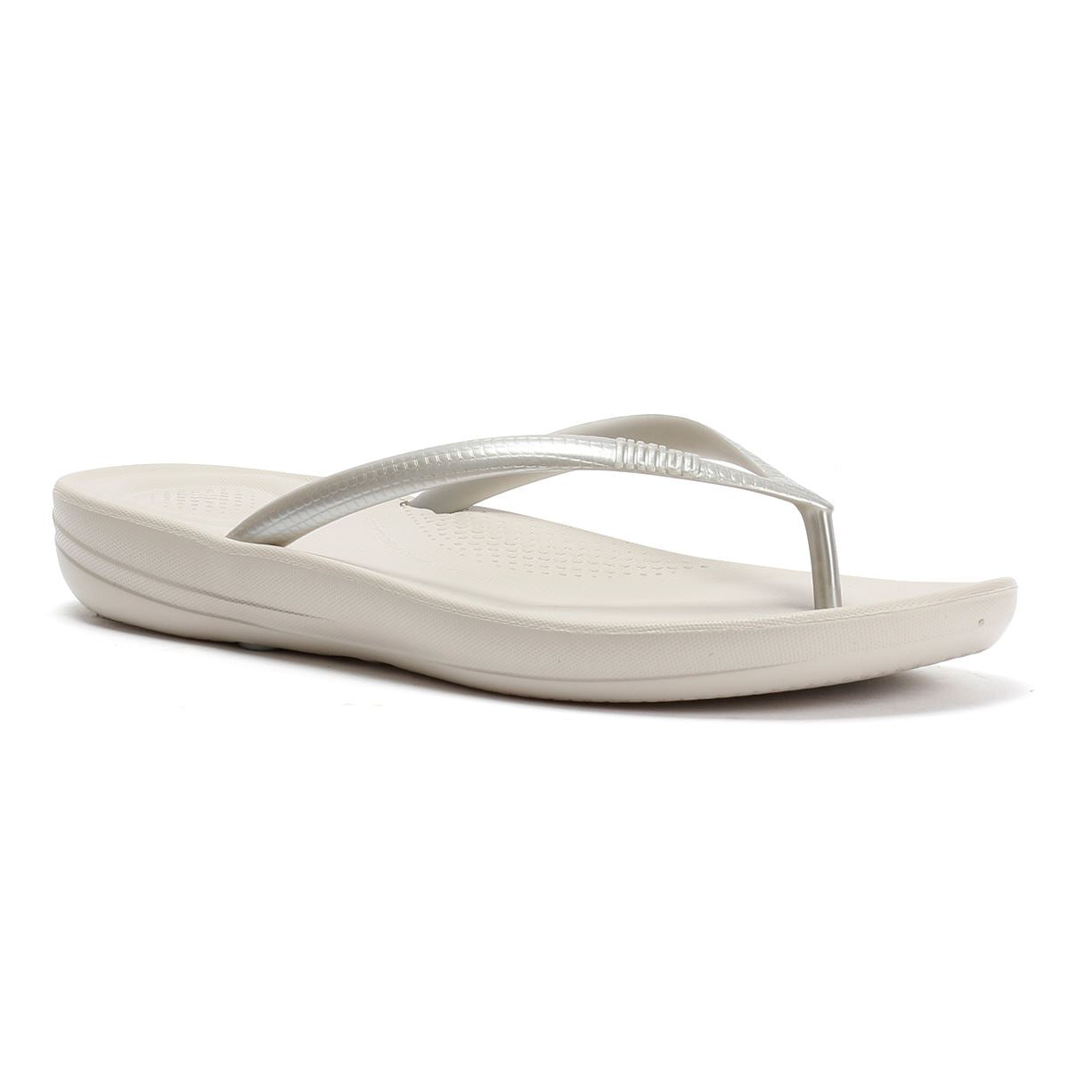 FitFlop Iqushion Ergonomic Women's Silver Flip Flops