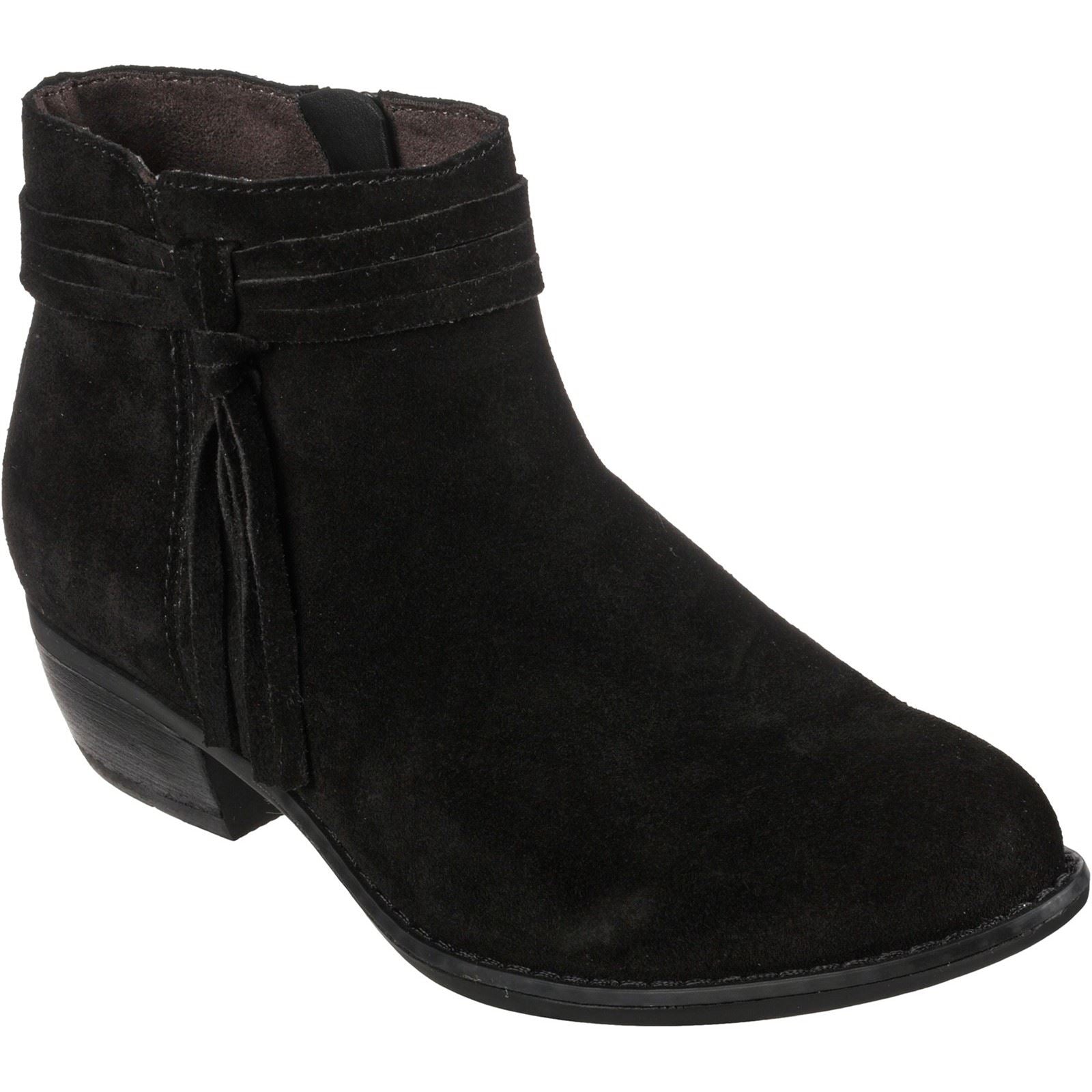 Skechers Texas Modern Western Leather Women's Black Suede Boots