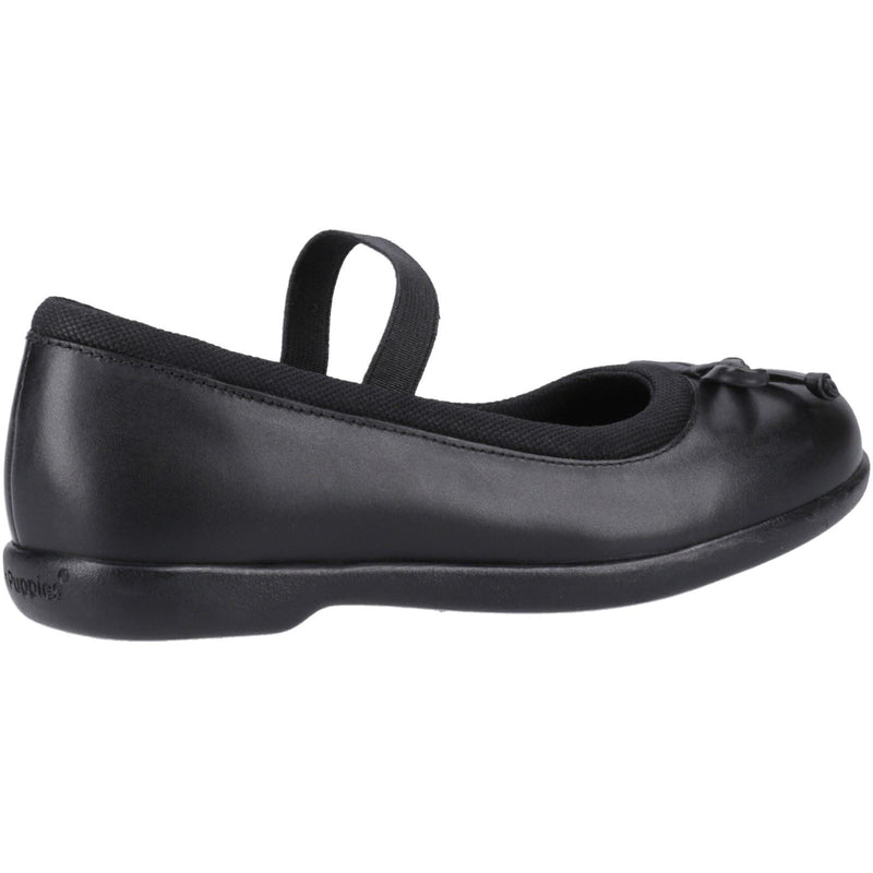 Hush Puppies Betty Leather Junior Black Shoes