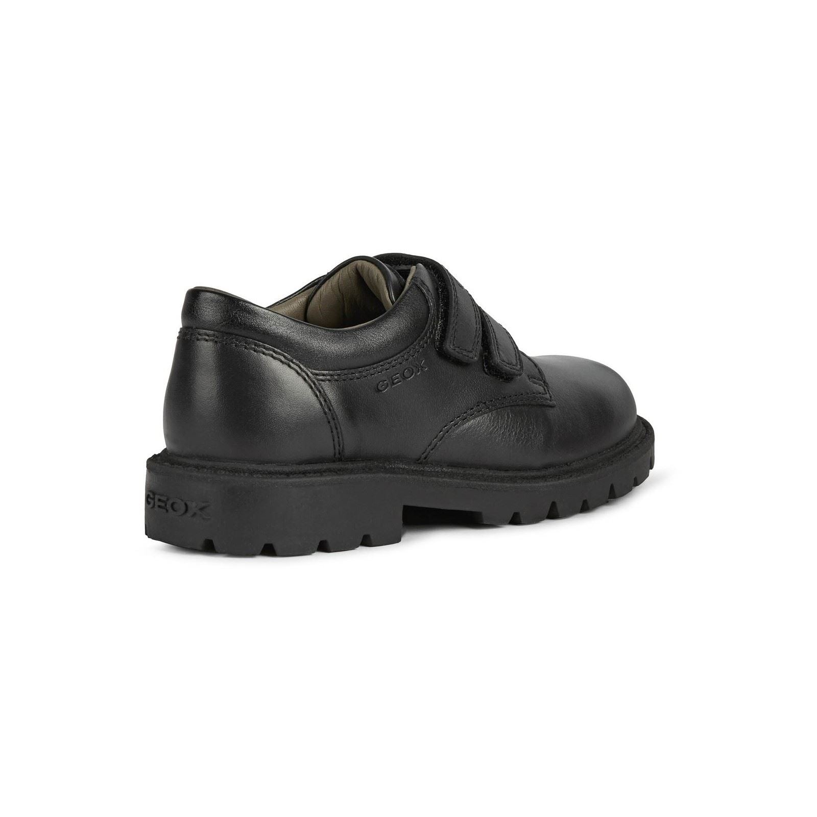 Geox Shaylax Leather Boy's Black Shoes