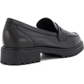 Dune Gild Leather Women's Black Loafers