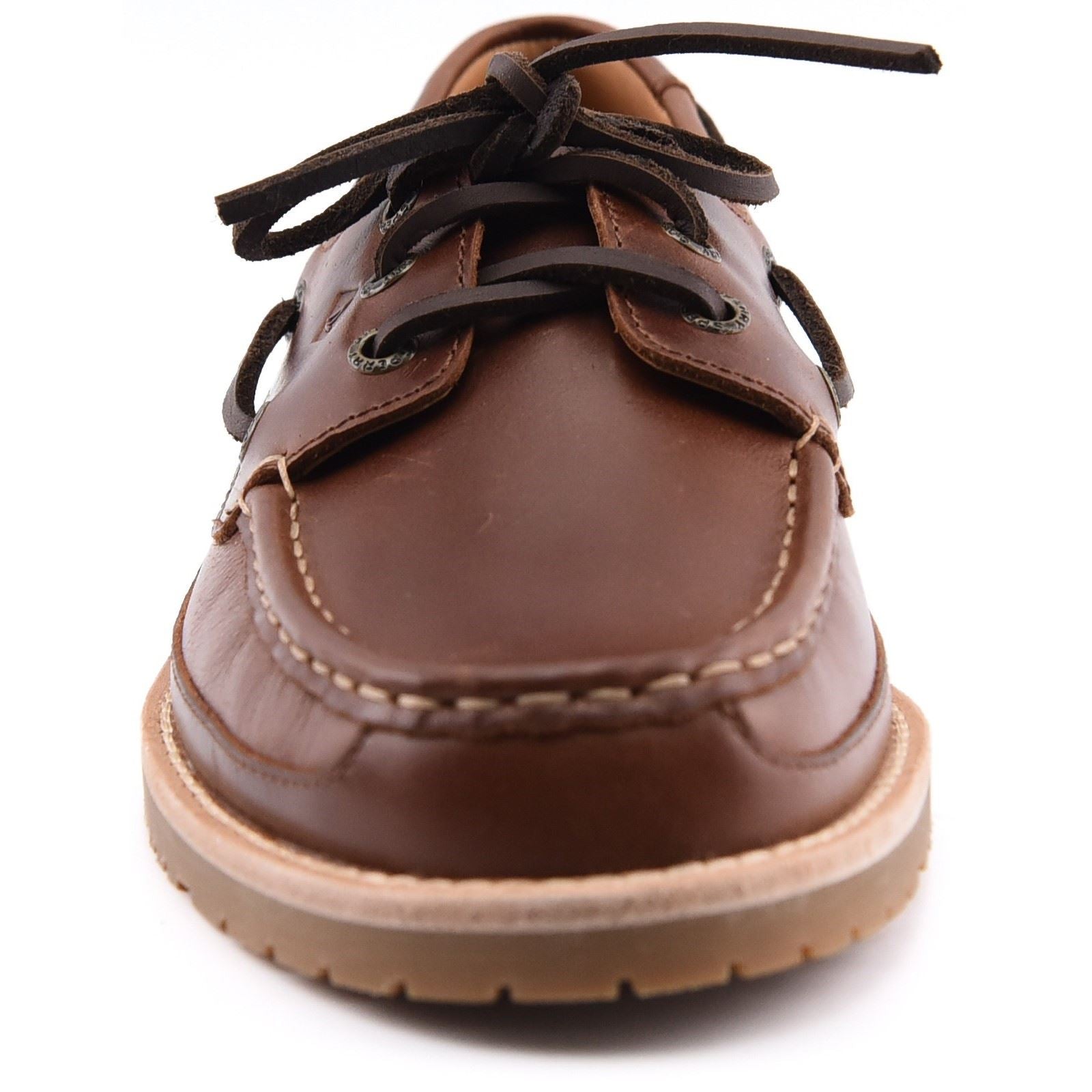 Sperry Mini Lug 3 Eye Leather Men's Brown Boat Shoes