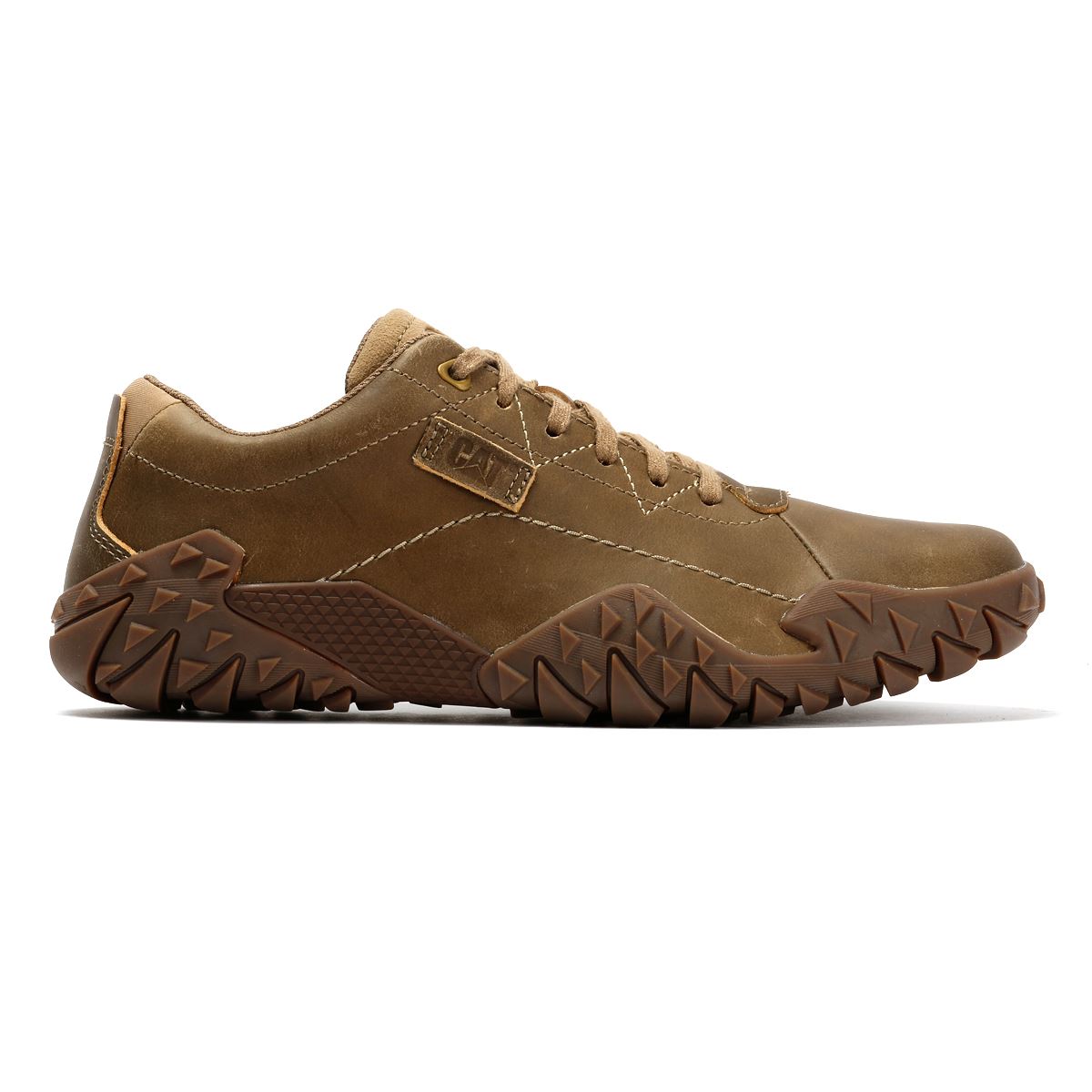 Caterpillar Gridlock Lo Full Grain Leather Men's Beaned Brown Lace-Up Shoes