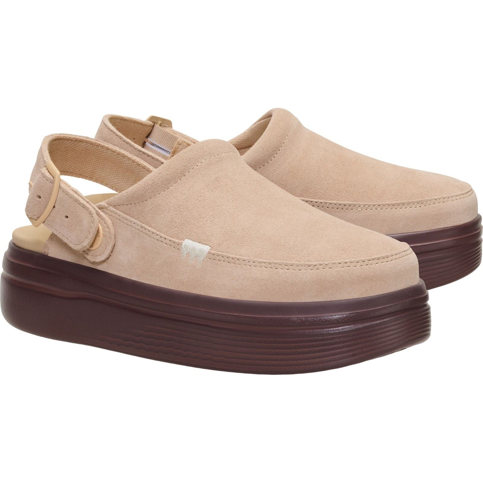 HEYDUDE Austin Lift Suede Women's Sesame/Multi Clogs