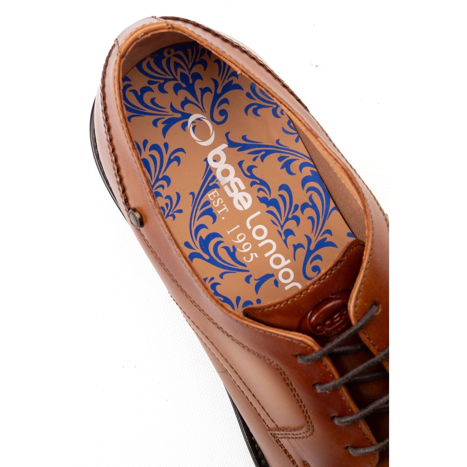 Base London Sleeve Leather Men's Tan Lace-Up Shoes
