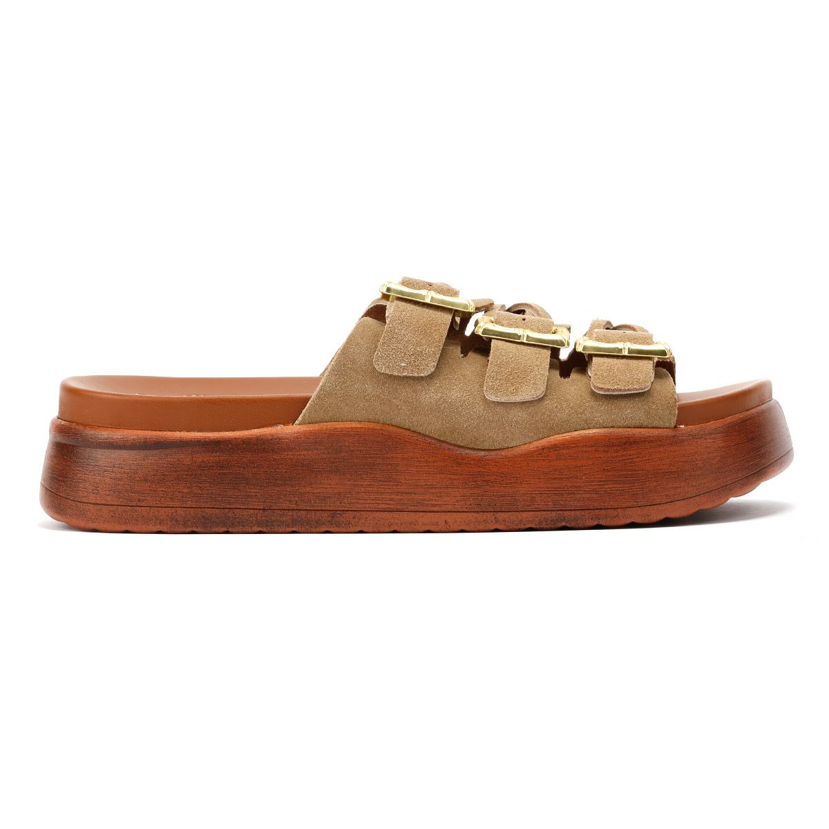 Desert Fleur Gypsum Tennesee Suede Women's Taupe Sandals