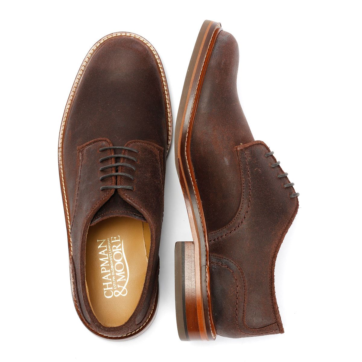 Chapman & Moore Plain Derby Country Leather Men's Choco Shoes