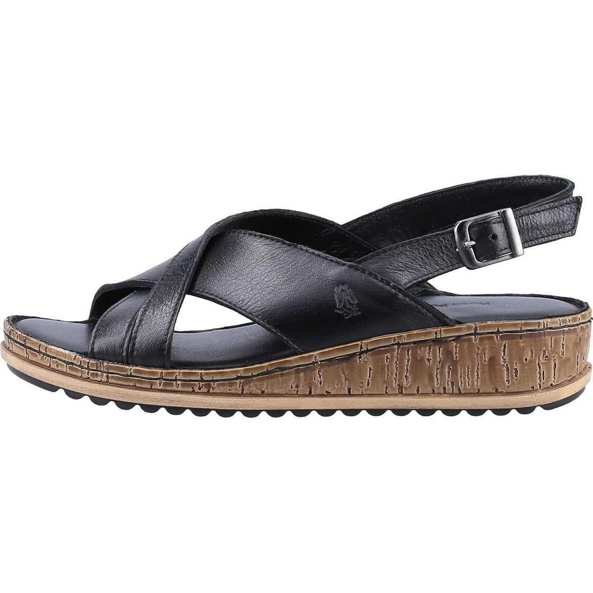 Hush Puppies Elena Leather Women's Black Wedges