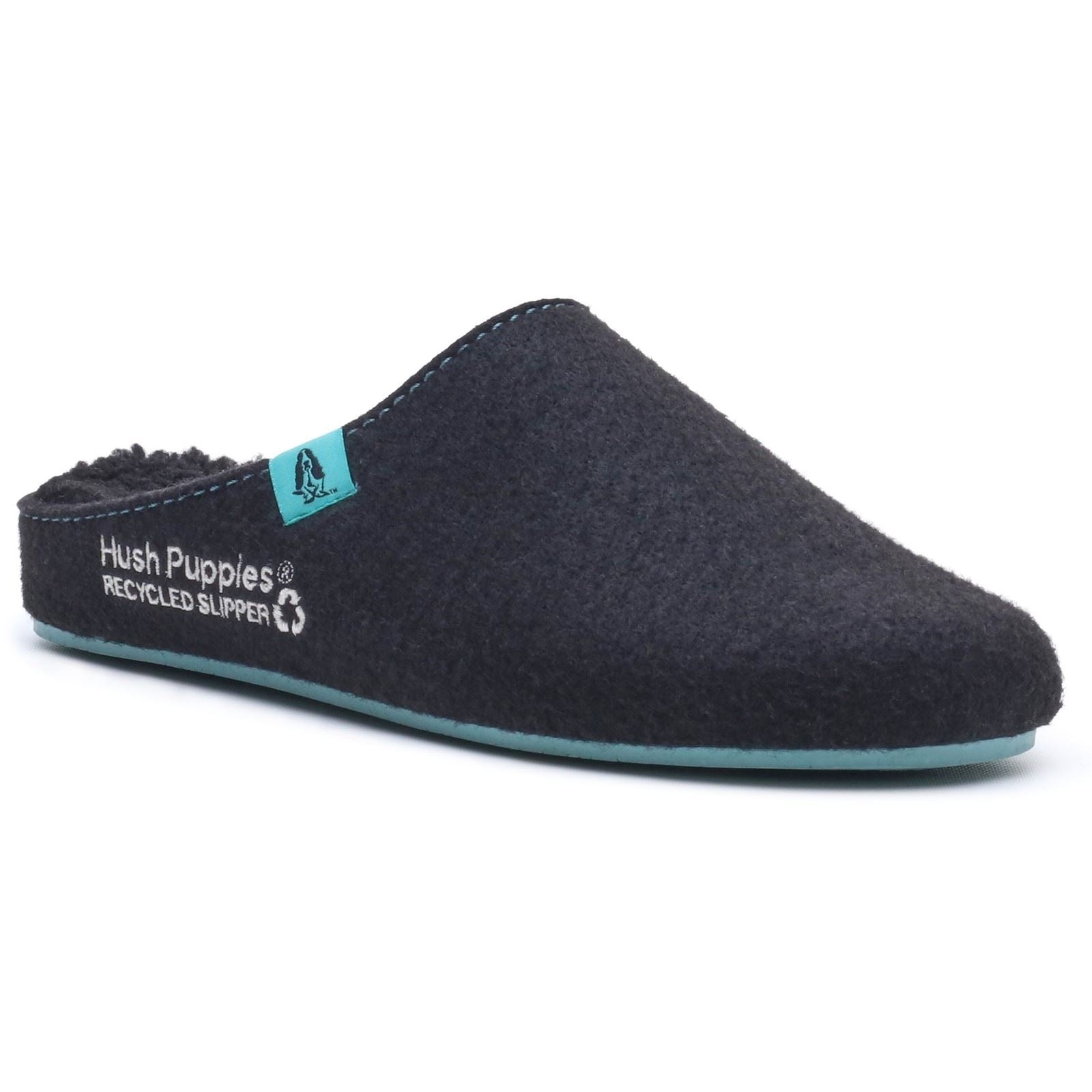 Hush Puppies The Good Polyester Men's Black Turquoise Slippers