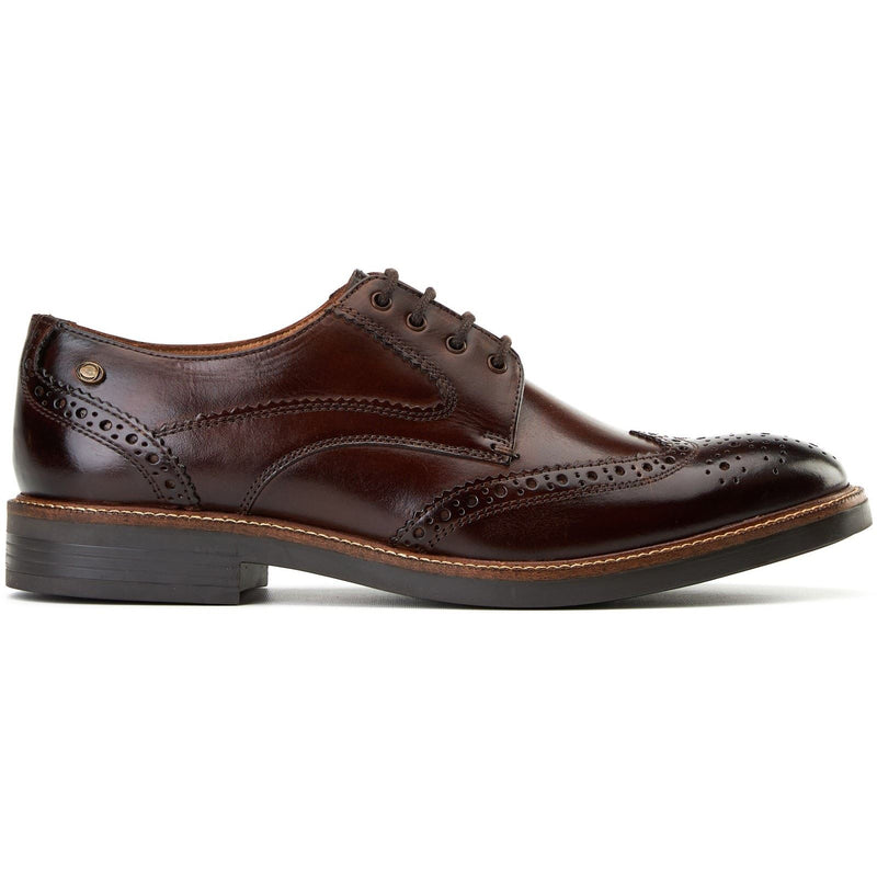 Base London York Leather Men's Burnt Brown Brogues Shoes