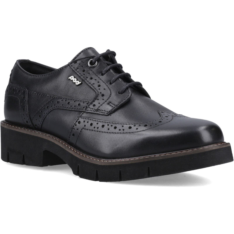Pod Kacey Leather Women's Black Brogues Shoes
