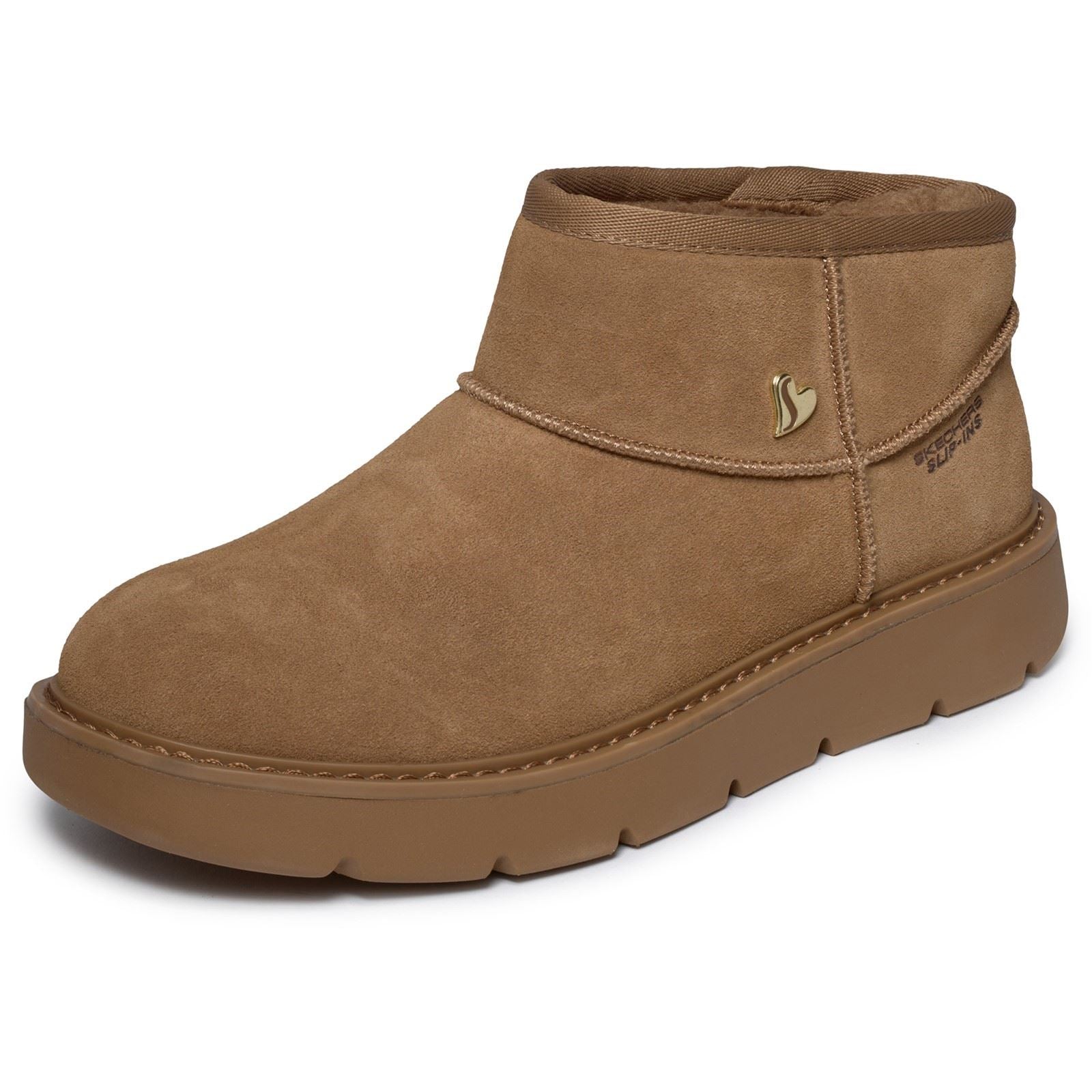 Skechers Keepsakes Cozy Mini Leather Women's Chestnut Winter Ankle Boots