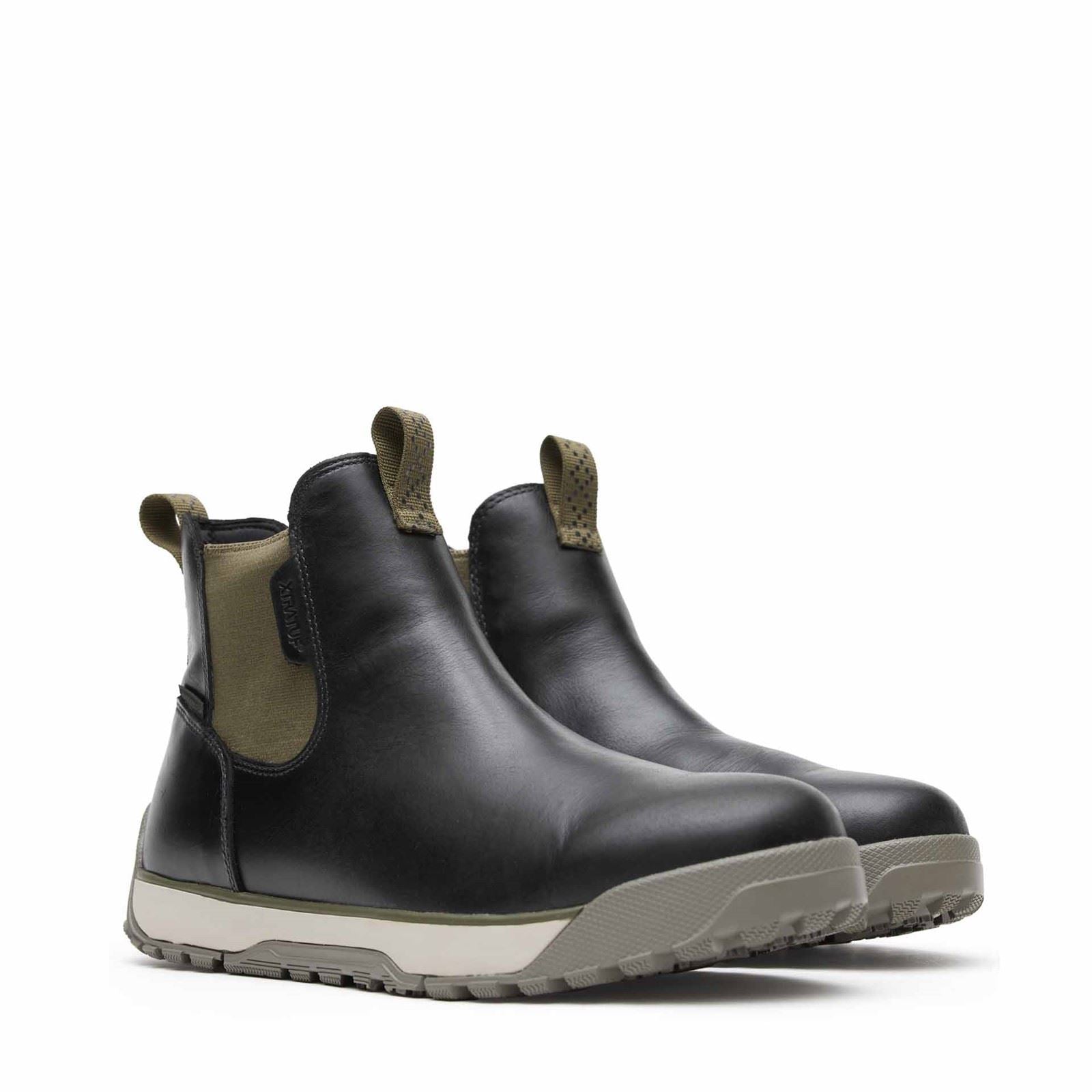 Xtratuf Ankle Deck Leather Men's Pirate Black Wellington Boots