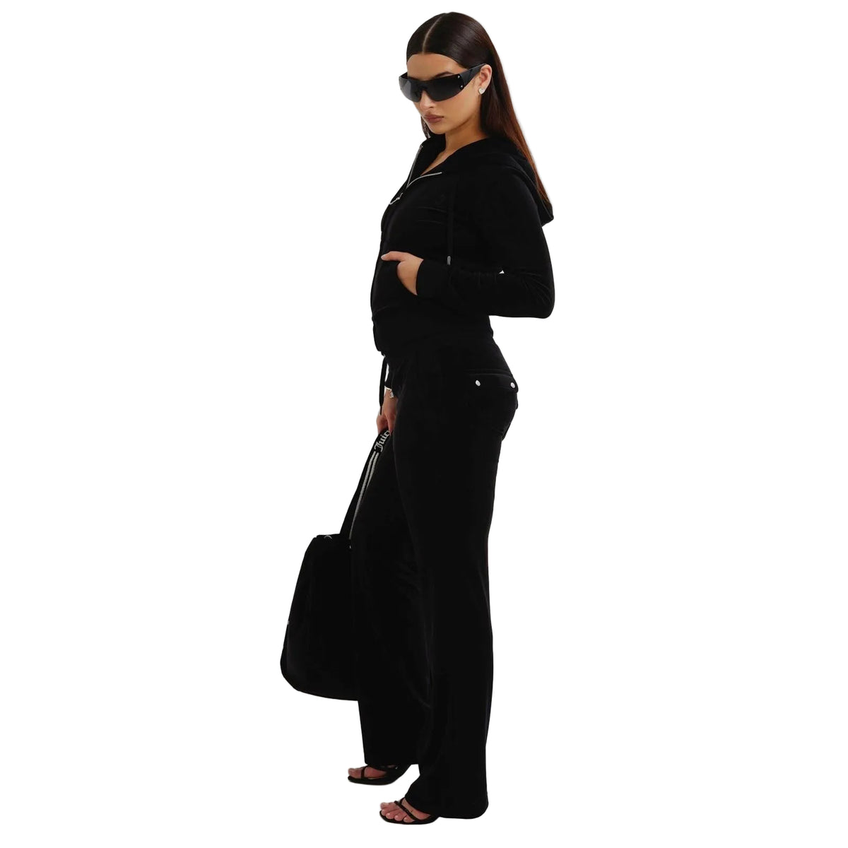 Juicy Couture Robertson Classic Polyester Women's Black Hoodie