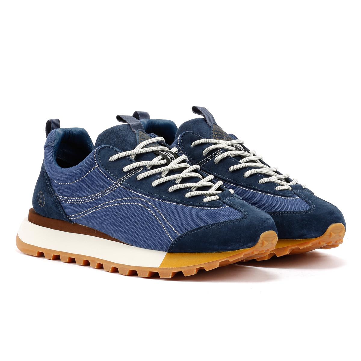 Flower Mountain New Asuka Universal Works Blue Canvas Trainers