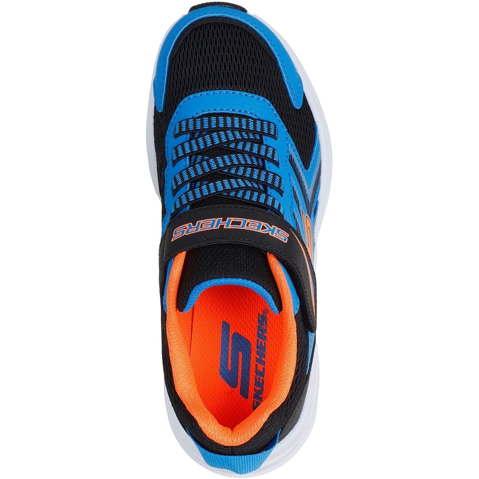 Skechers Microspec Tread Black & Blue/Orange Trainers