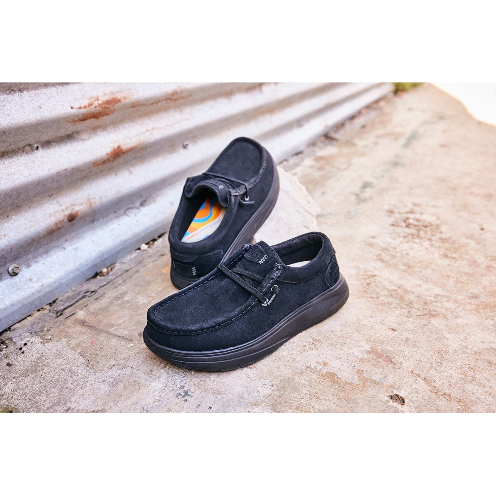 HEYDUDE Wally X Suede Men's Black Shoes