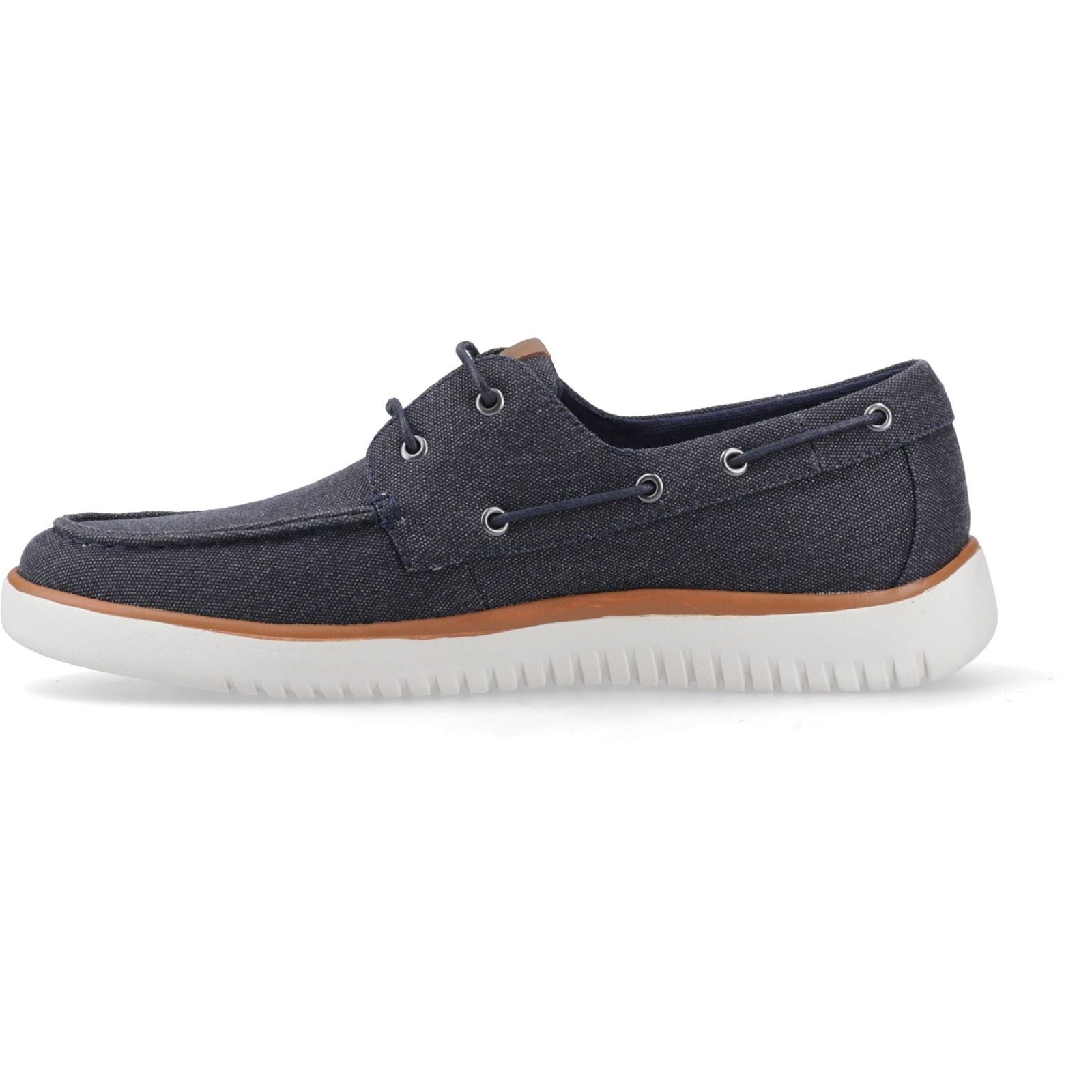 Hush Puppies Daniel Canvas Boat Shoe Canvas Men's Navy Boat Shoes