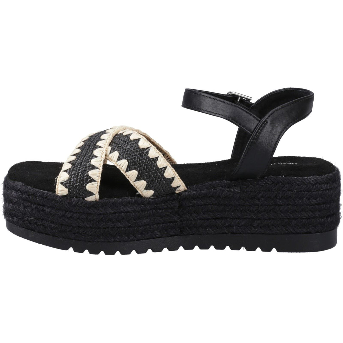 Hush Puppies Jemma Espadrille Synthetic Women's Black Sandals