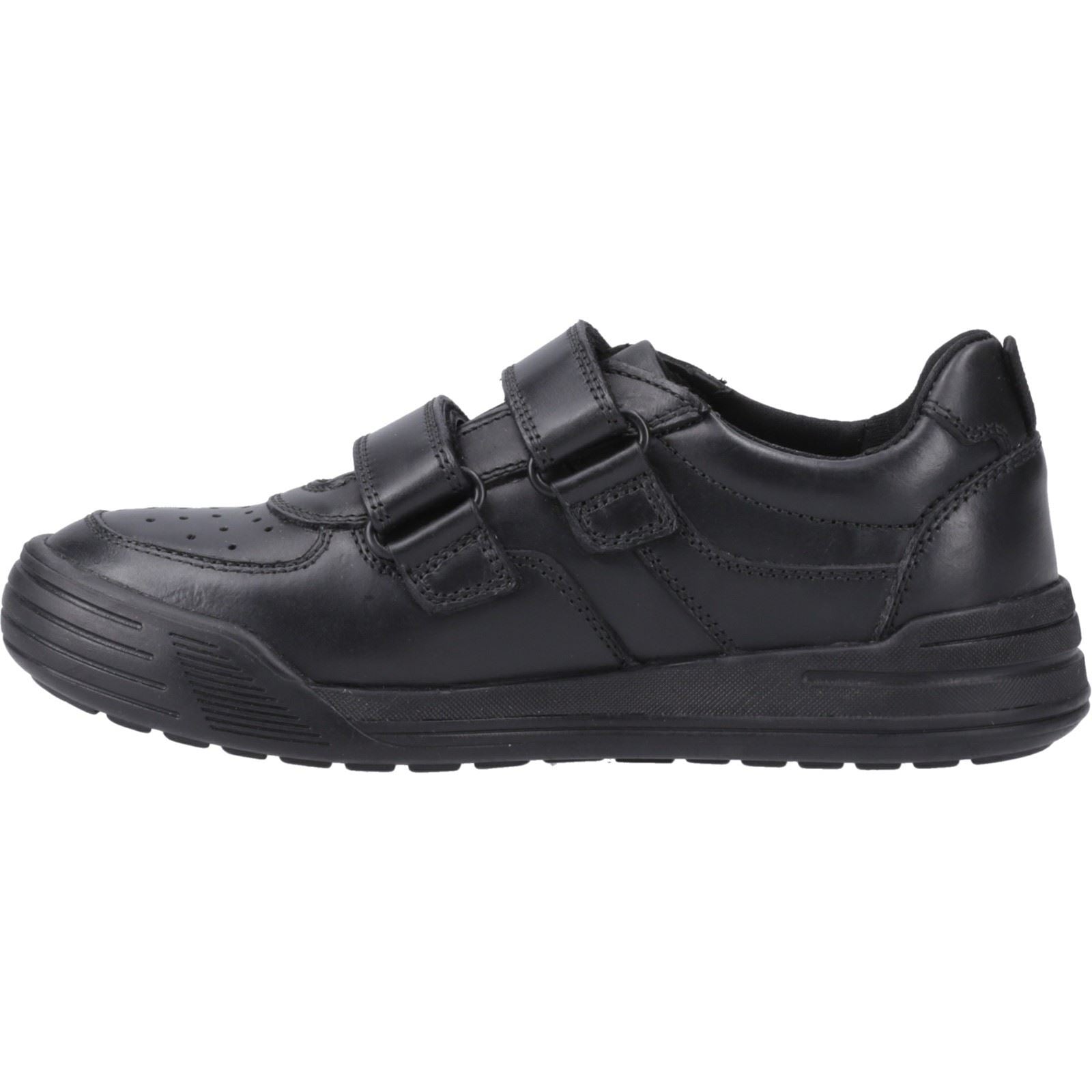 Hush Puppies Sully Leather Youth Boy's Black Shoes