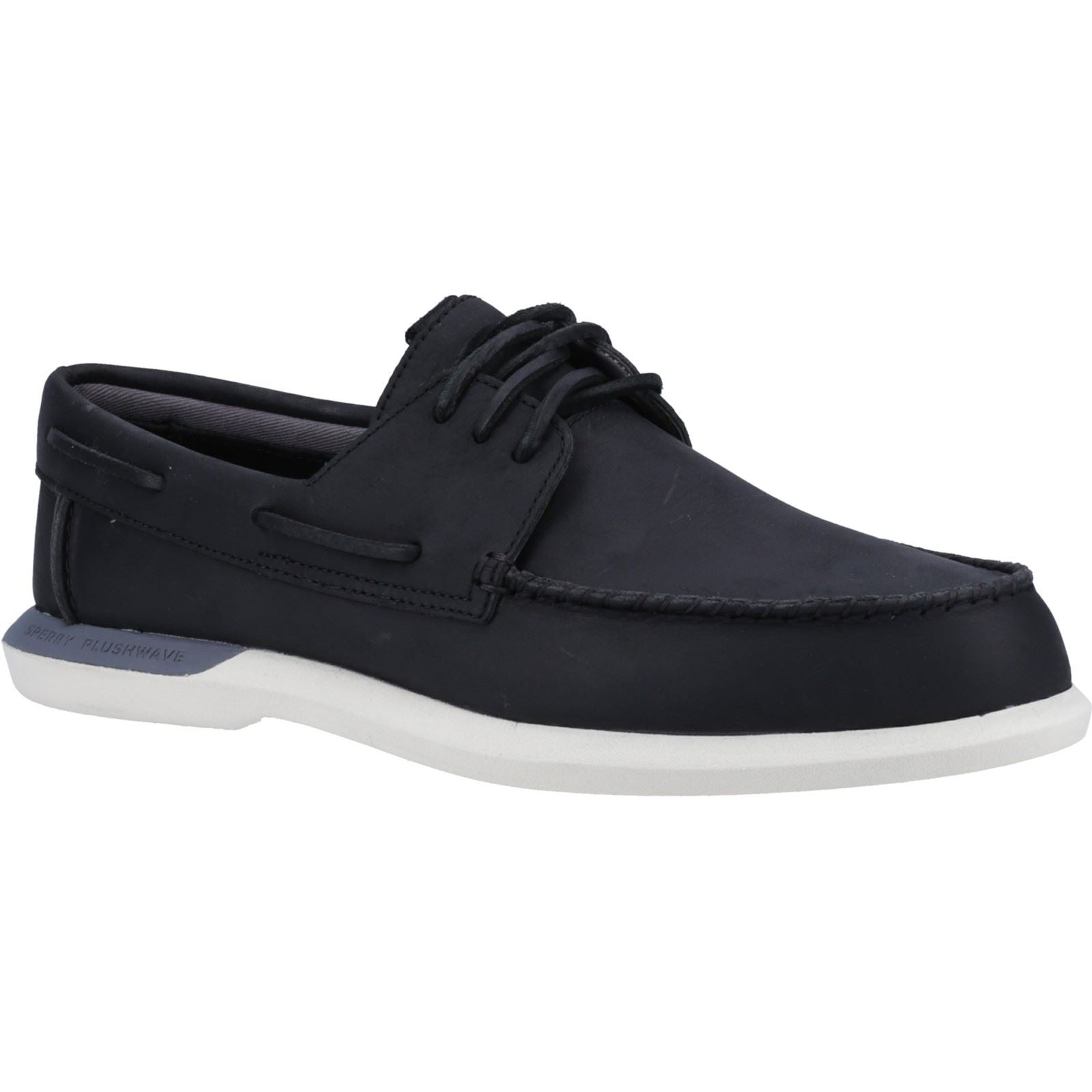 Sperry Plushwave 2.0 Leather Men's Black Boat Shoes