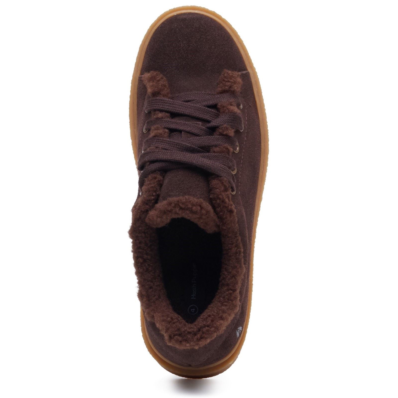 Hush Puppies Brinlee Fur Suede Women's BROWN Trainers