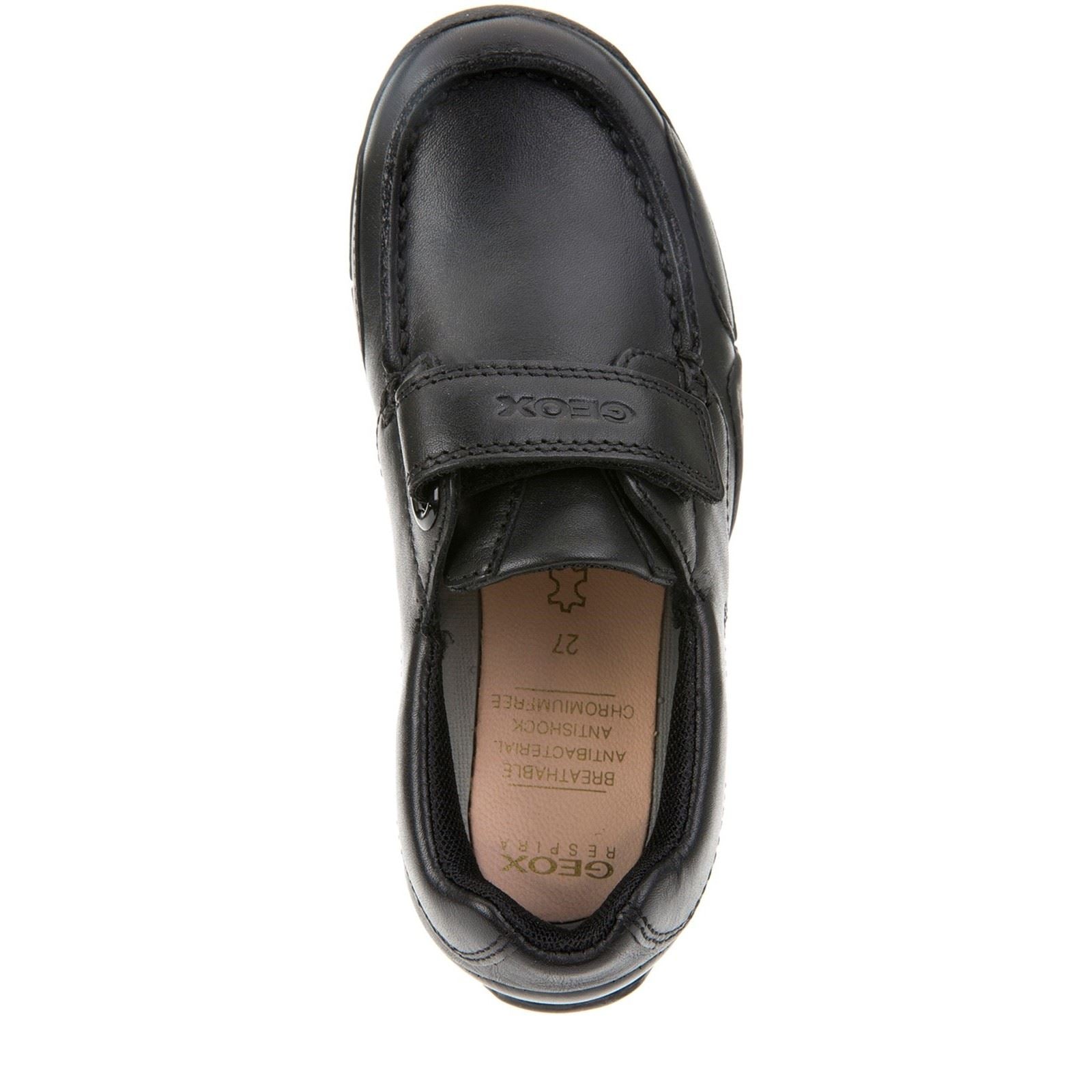 Geox J W.Snake Moc B Leather Boy's Black Moccasins Shoes