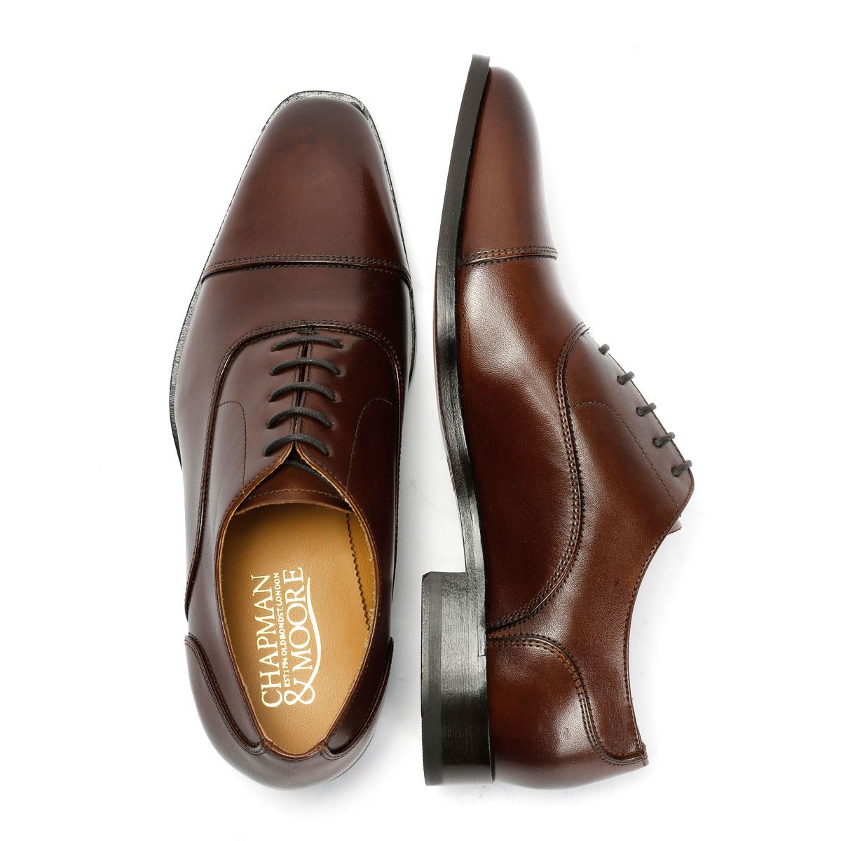 Chapman & Moore Toe Cap Oxford Leather Men's Chocolate Shoes