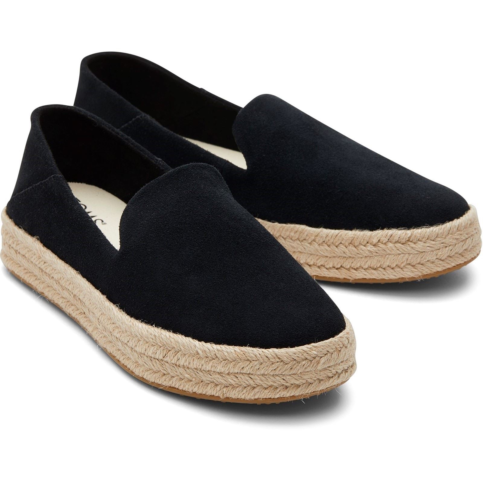 TOMS Carolina 100% Cow Women's Black Espadrilles