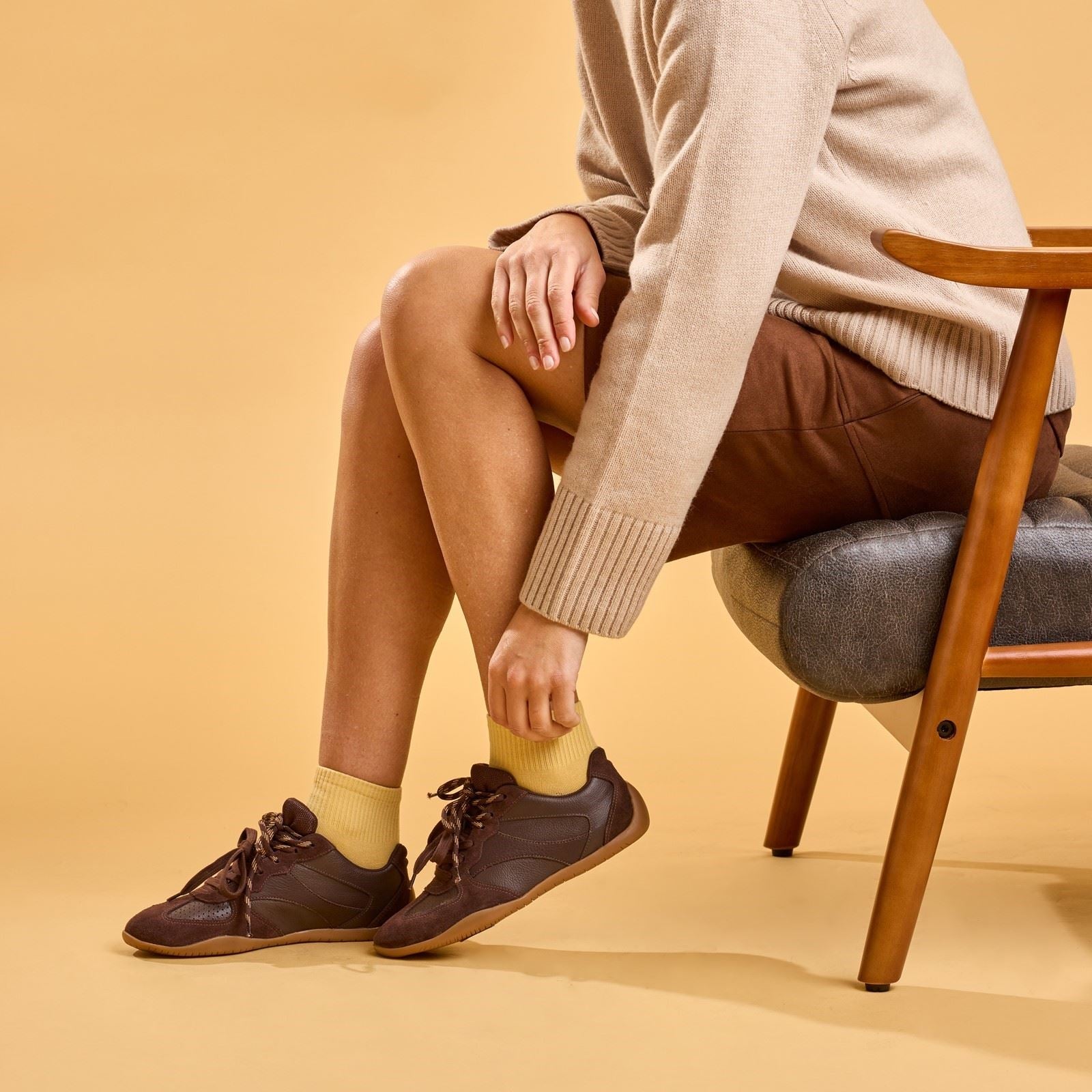 Hush Puppies Jovie Leather Women's CHOCOLATE Trainers