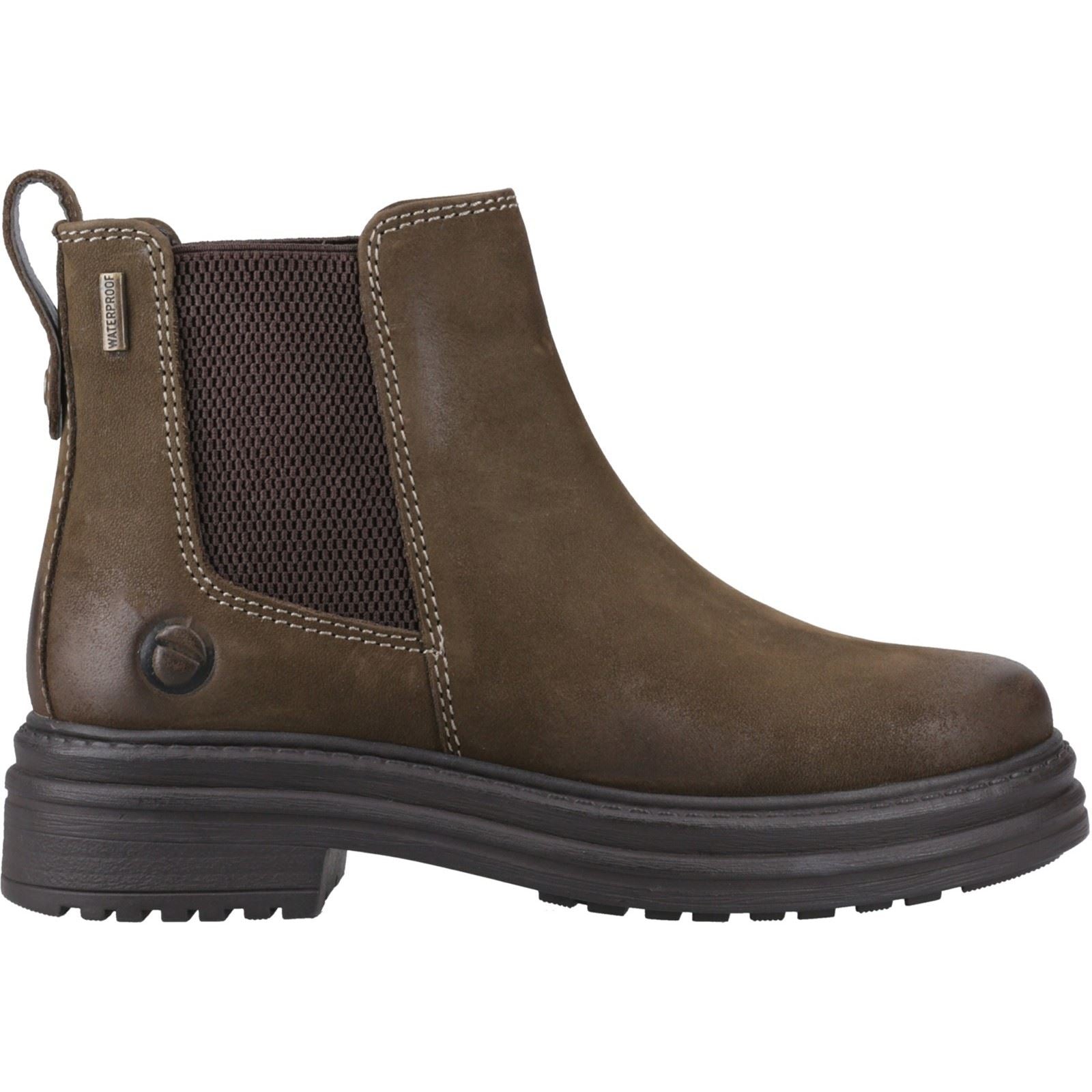 Cotswold Aldworth Leather Women's Olive Heeled Ankle Boots