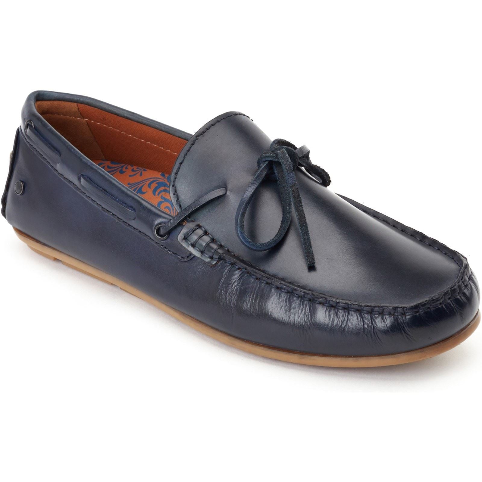 Base London Brooks Leather Men's Navy Standard Loafers