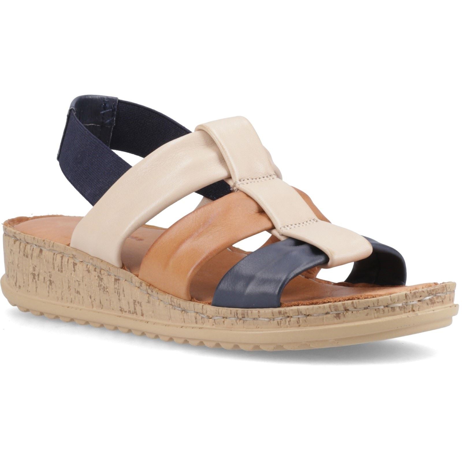 Hush Puppies Eden Gladiator Leather Women's Navy Mix Sandals