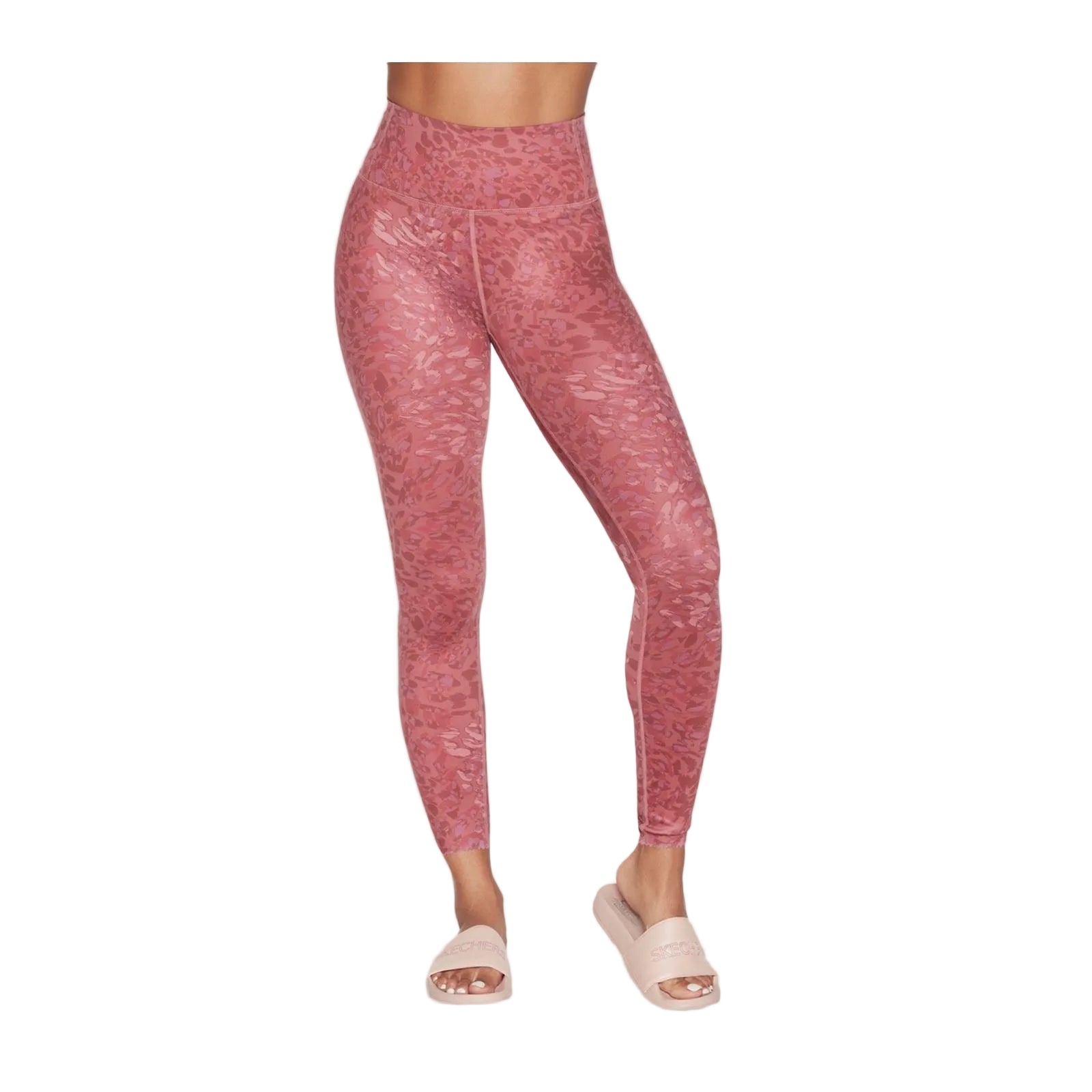 Skechers Performance Go Sculpt HW Leopard Legging Polyester Women's Pink Sports Leggings