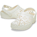 Crocs Classic Floral Cut Out Synthetic Chalk Clogs