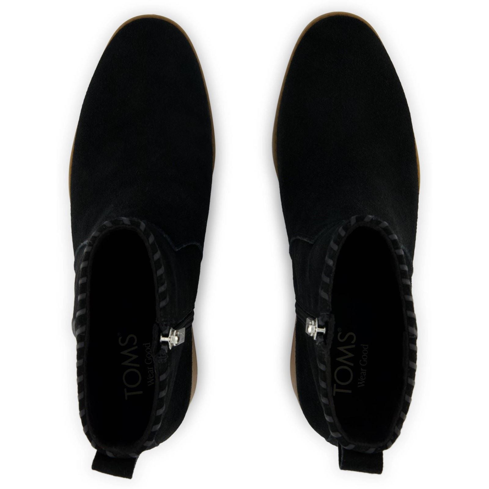 TOMS Delilah Heeled Suede Women's Black Heeled Ankle Boots
