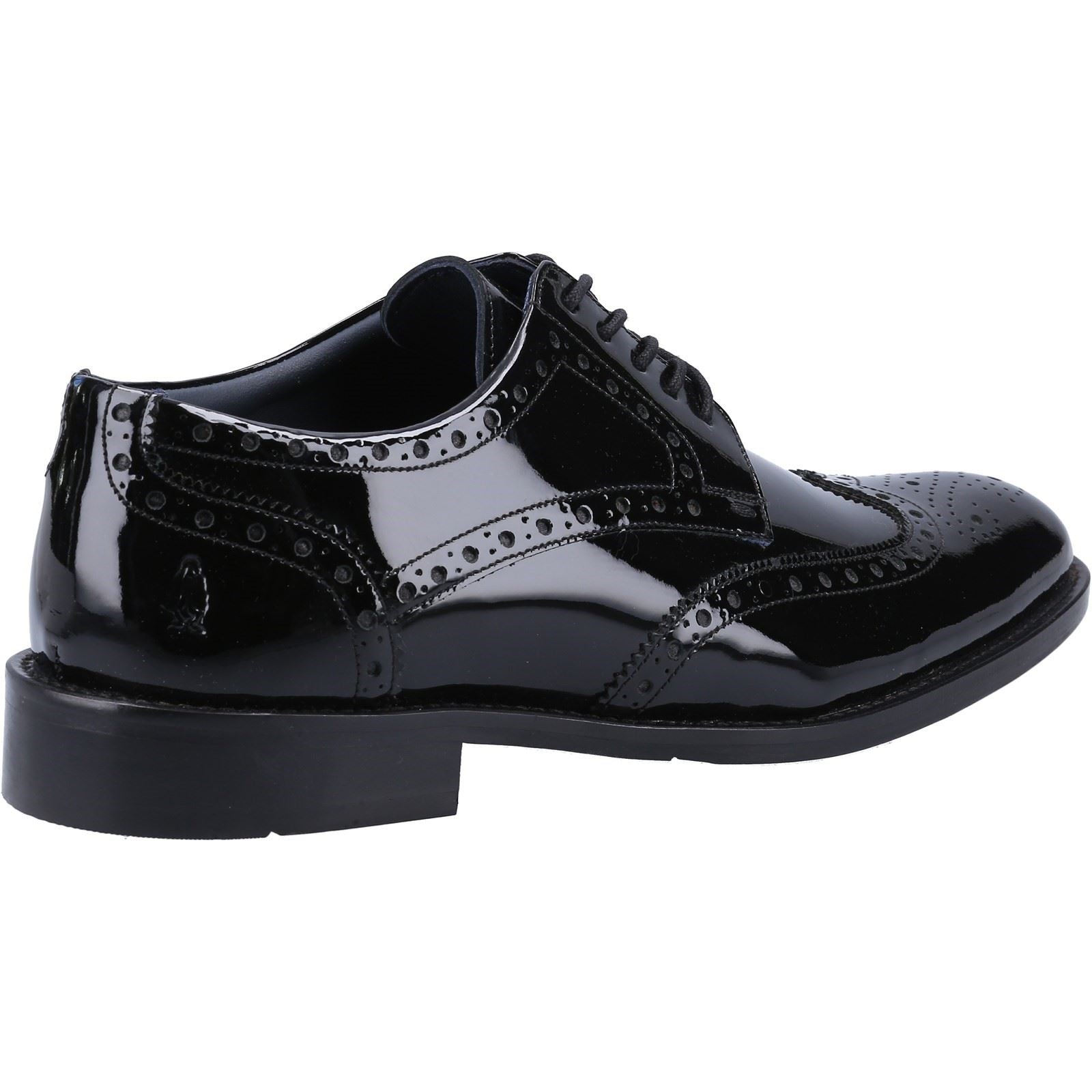 Hush Puppies Dustin Brogue Patent Leather Men's Black Patent Brogues Shoes