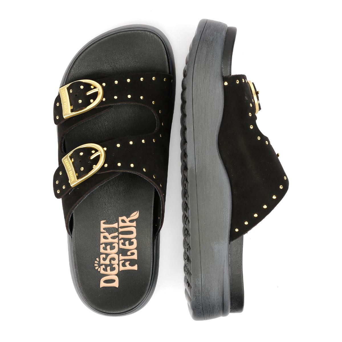 Desert Fleur Girasol Nubuck Women's Black Sandals