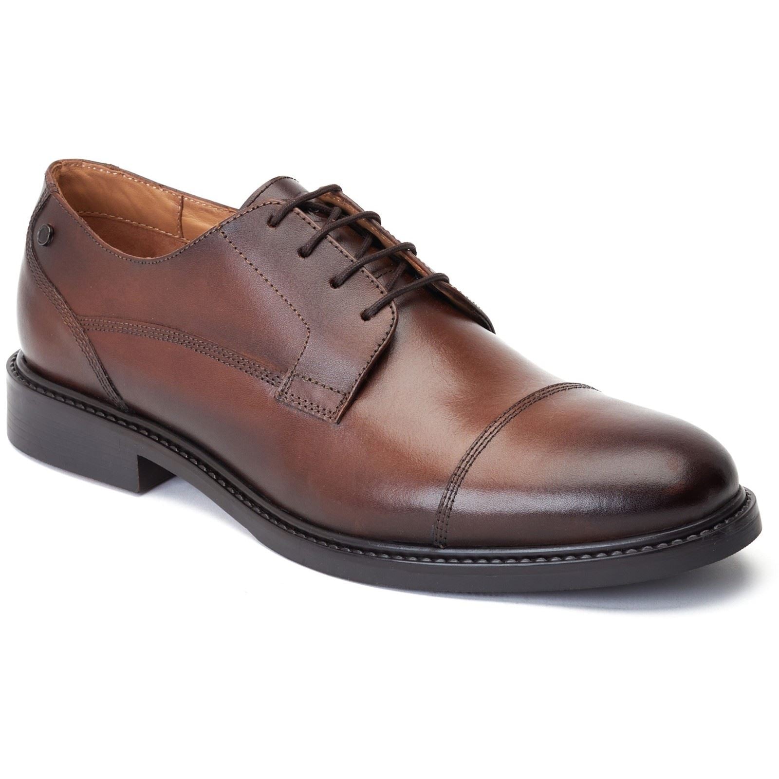 Base London Magnus Leather Men's Burnt Brown Oxford Shoes