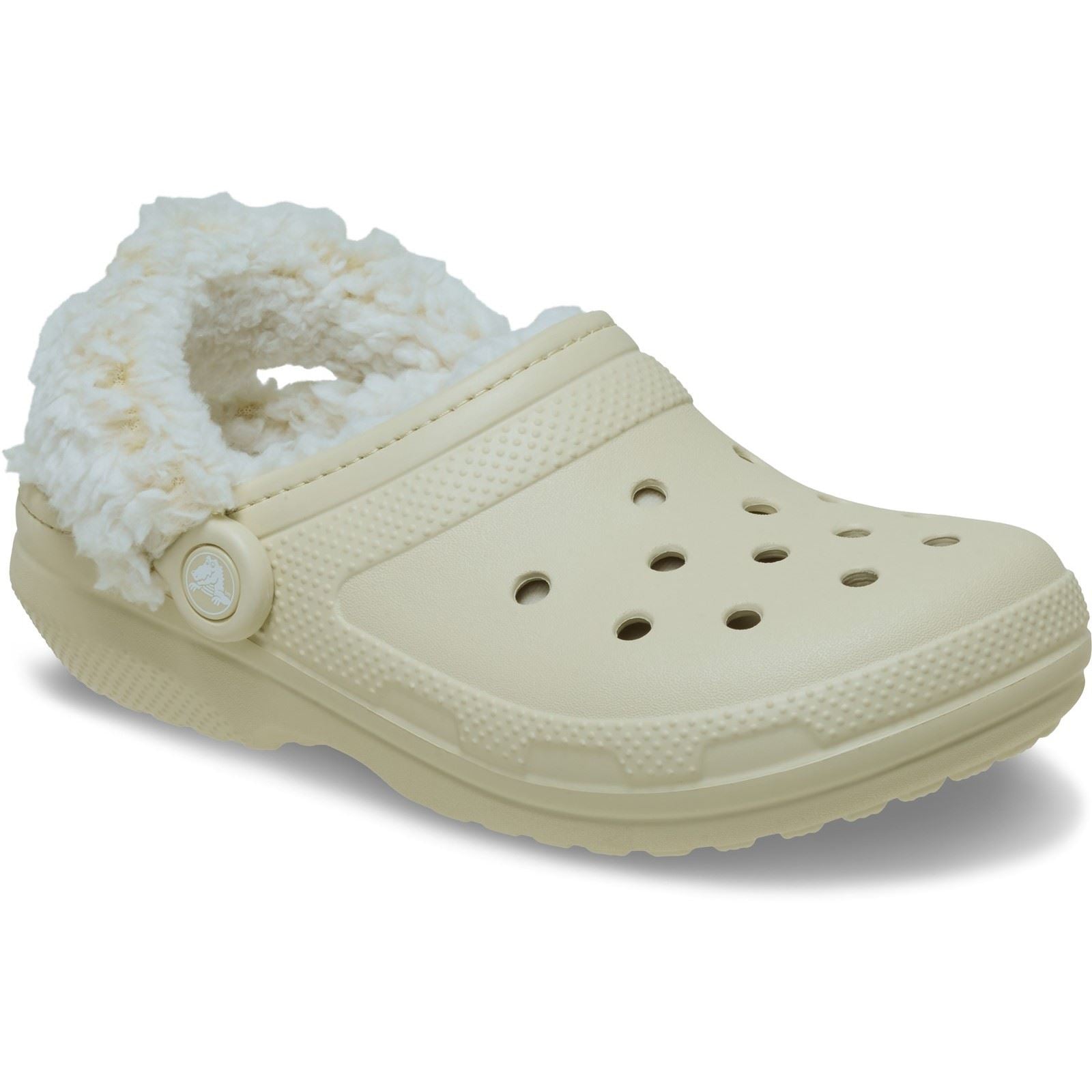 Crocs Classic Fleece Lined Polyester Blend Women's Bone Clogs