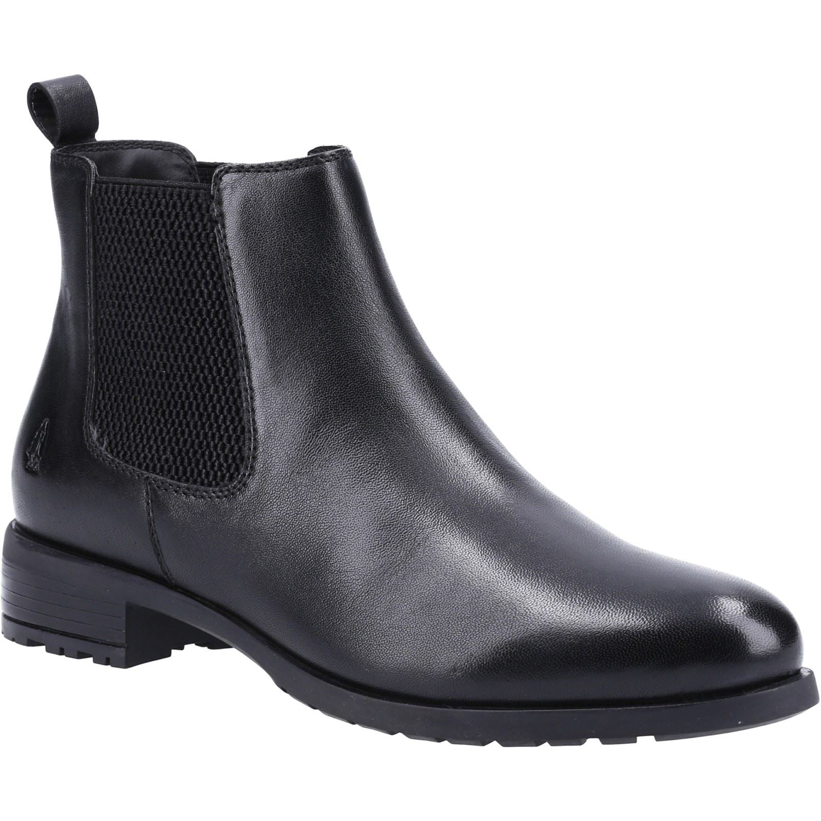 Hush Puppies Sammie Leather Women's Black Flat Chelsea Boots