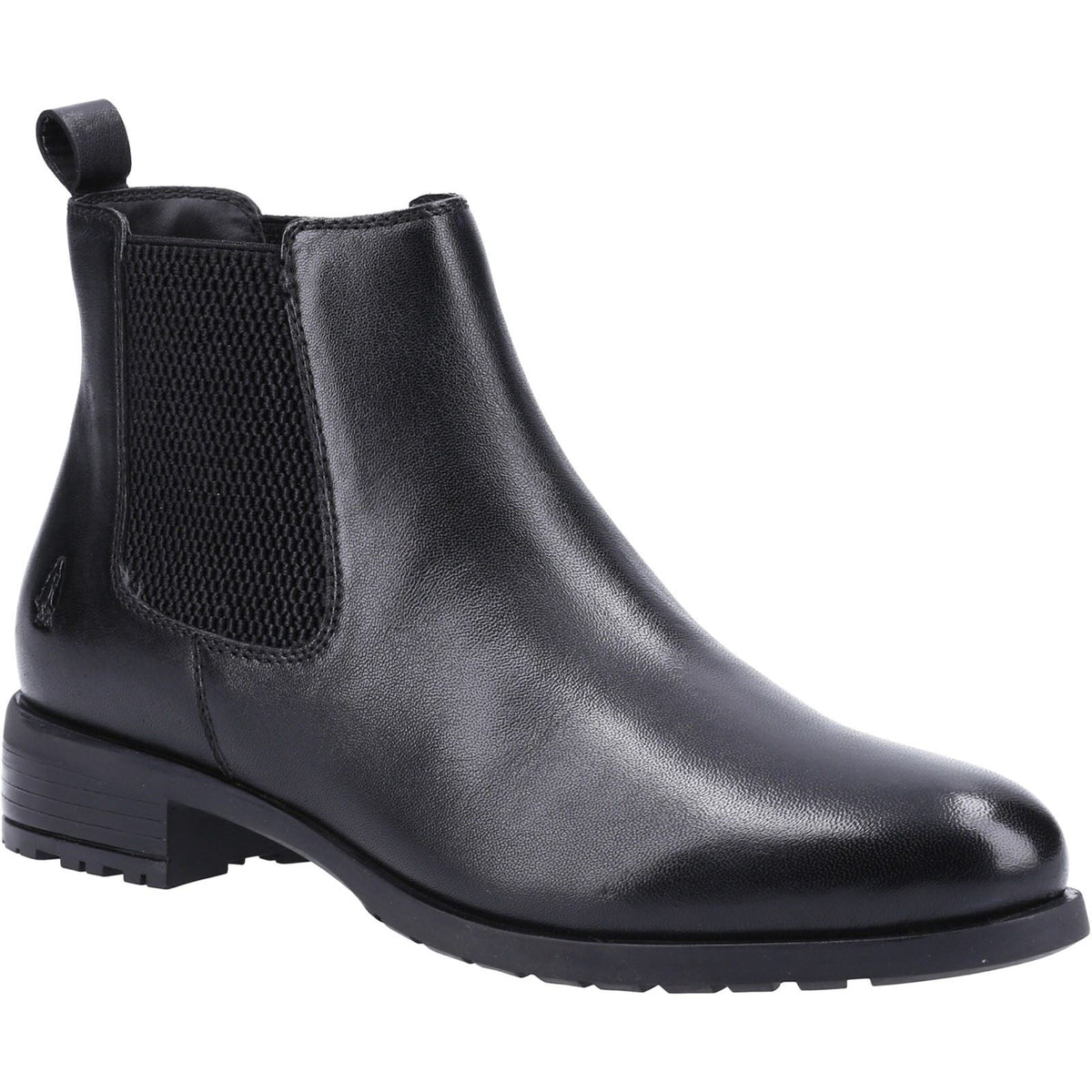 Hush Puppies Sammie Leather Women's Black Flat Chelsea Boots